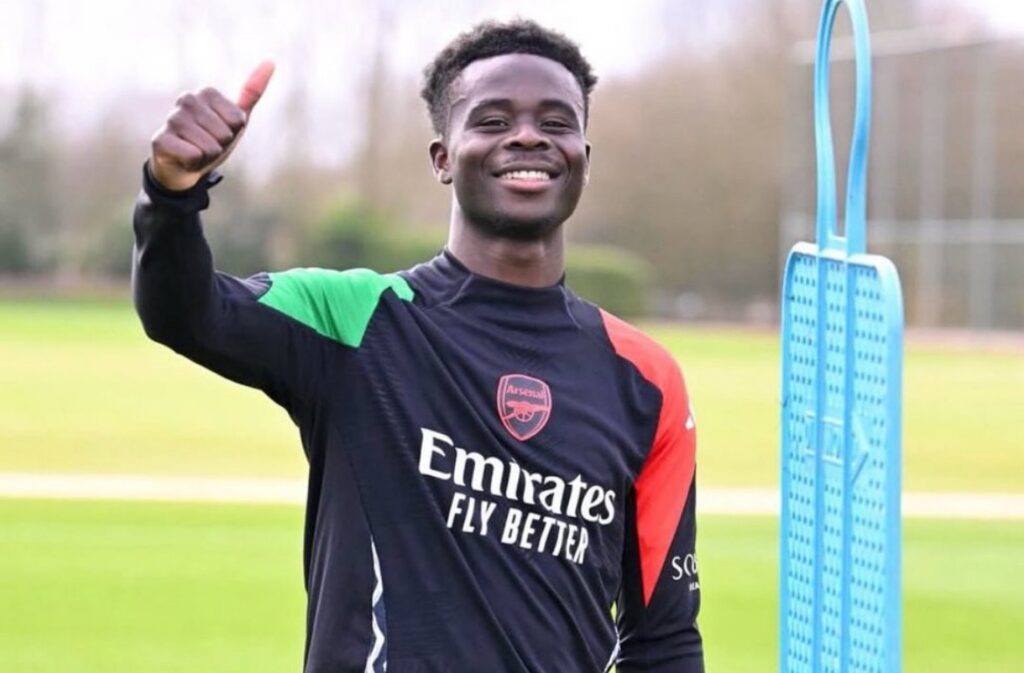 Saka Returns to Arsenal Training After December Injury, Eyes Real Madrid UCL Clash